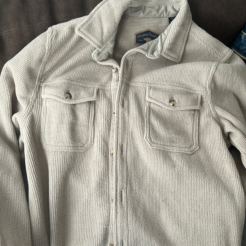 Cream faux Sherpa flannel